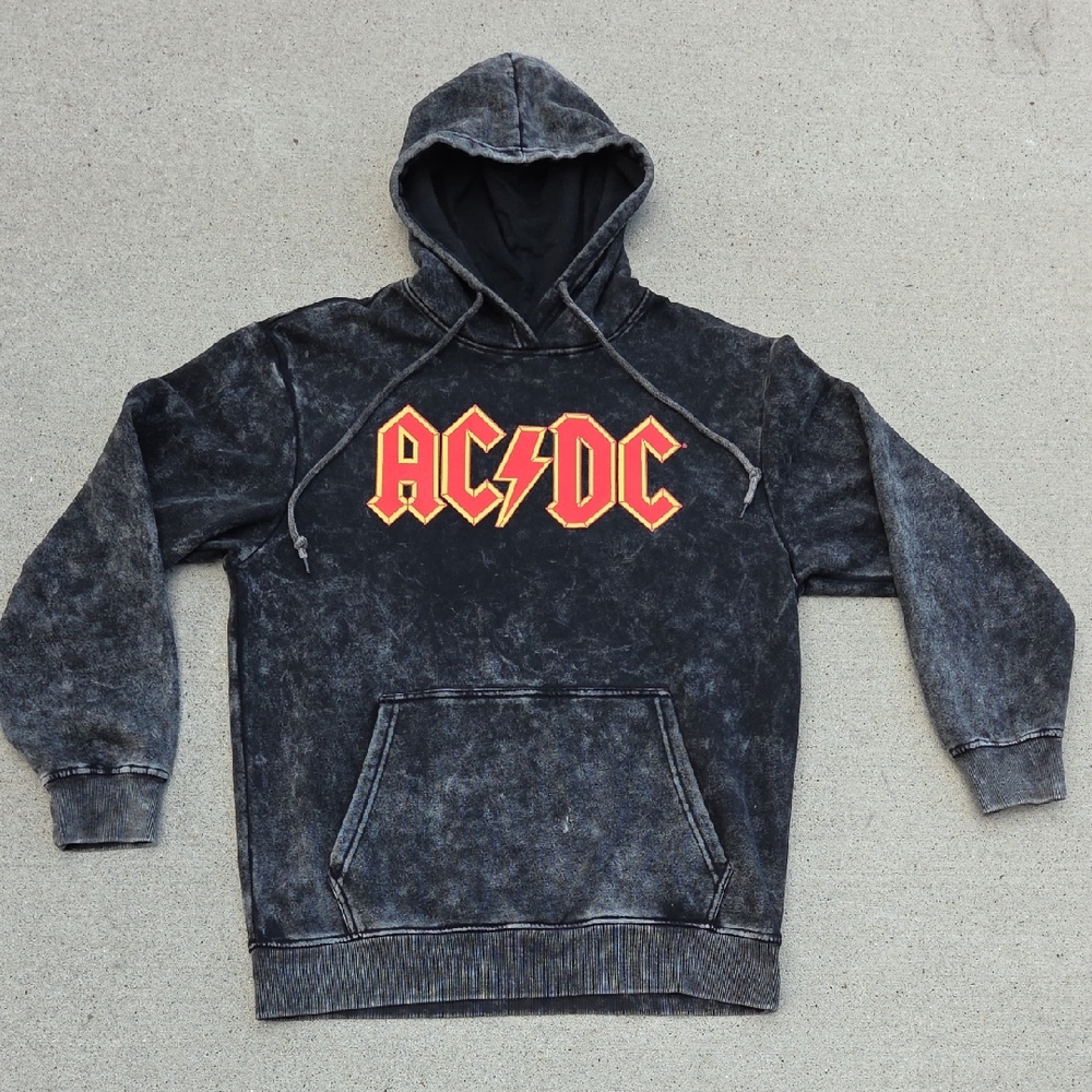 AC/DC Distressed Hoodie Pullover Size L.